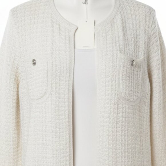 NWT Talbots Women's Textured Metallic Knit Cardigan Coat M - Picture 5 of 13